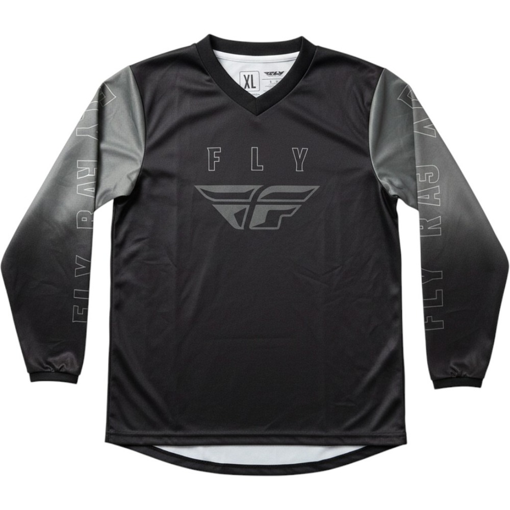 Fly Racing F-16 Youth Motocross Jersey Black Grey Long Sleeve YL
